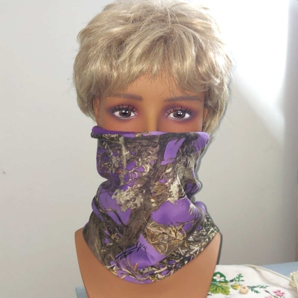 True Timber Turtle Fur Purple Camo Neckwarmer Gator Face cover Unisex